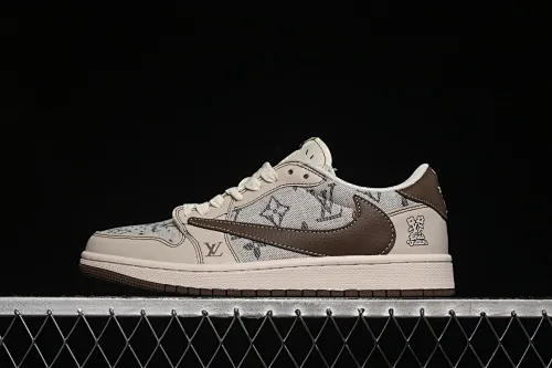 All categories Air Jordan Jordan series basketball shoes Air Jordan 1 Low High-end customized low-top sneakers Travis Scott x Fragment Design x Air Jordan 1 Low OG SP AJ1 Joe 1 LV joint rice brown cloth tail low-top cultural casual sneakers XS7089-605